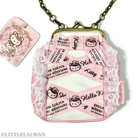 Hello Kitty Handbags - Hello Kitty Takemoto Nobara 2006 Lolita Kitty White Edition Chain Clutch Purse